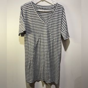 Abercrombie and Fitch Women's T-Shirt Dress Grey Black Stripped Size S Casual